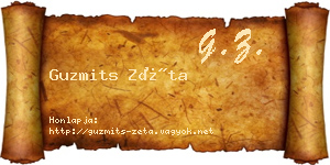 Guzmits Zéta névjegykártya